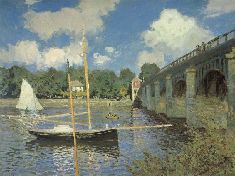 Claude Monet Le Pont routier,Argenteuil Spain oil painting art